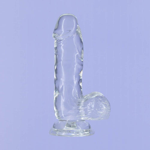 Cristal de toxicomanie – Dildo transparent 6" avec boules image 0