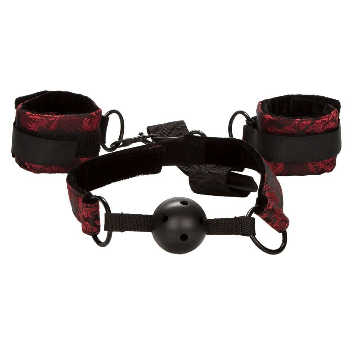 CalExotics® Scandal – Gag à boule respirant avec Cuffs – Rouge image 1