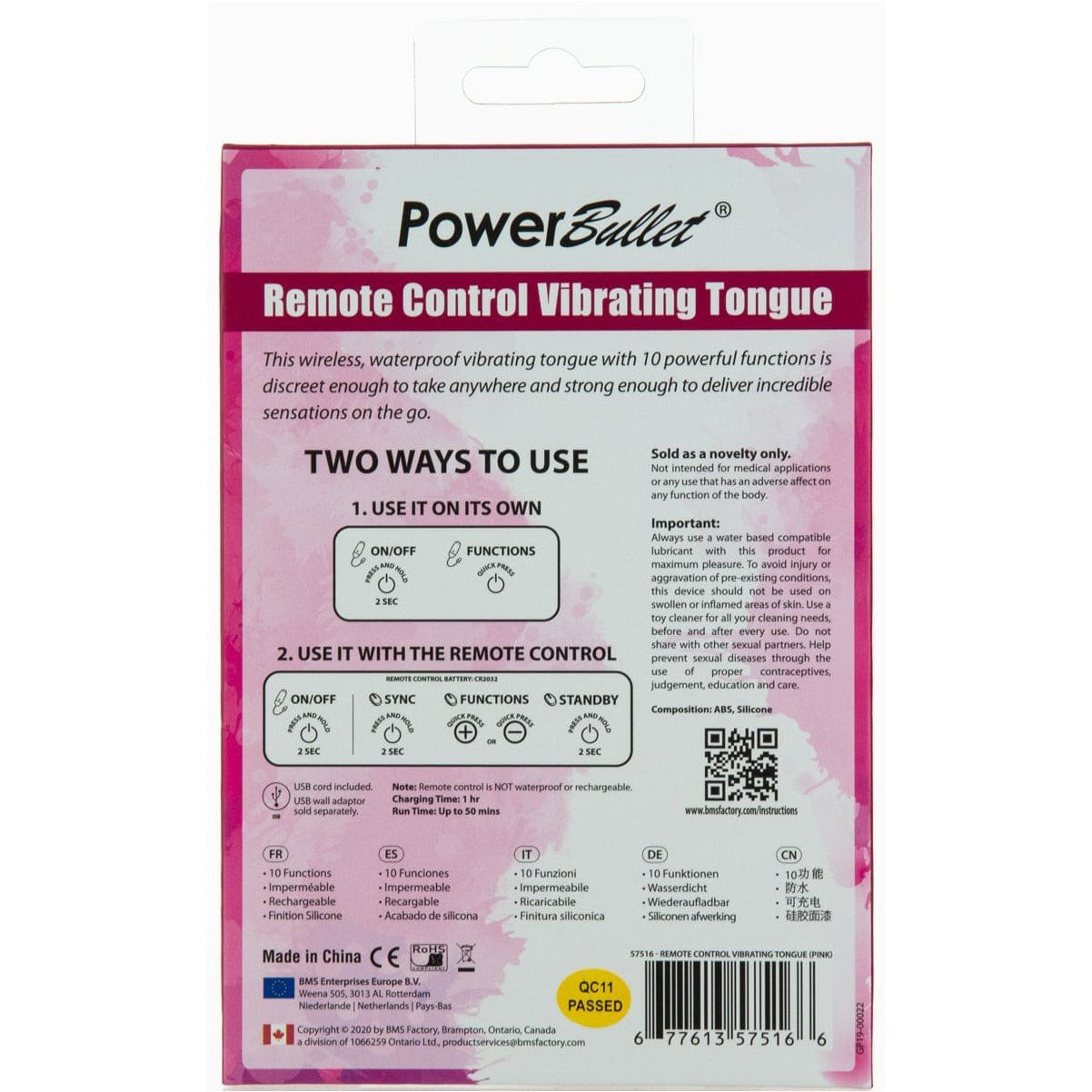 Télécommande PowerBullet Langue vibrante - Rose image 4