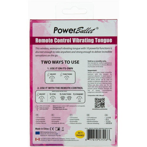 Télécommande PowerBullet Langue vibrante - Rose image 4