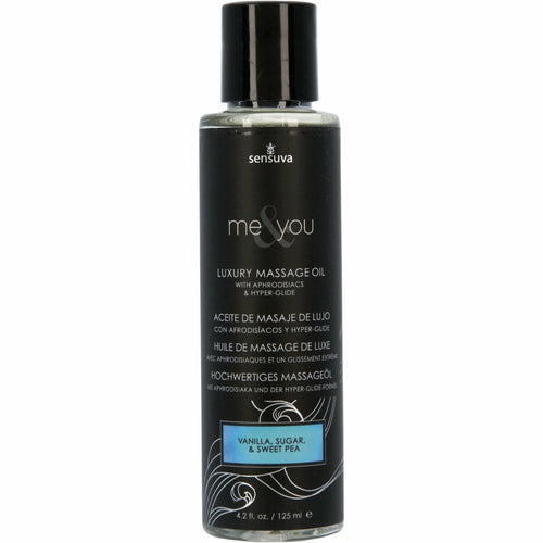 Sensuva Me &amp;You – Huile de massage de luxe – 4,2 oz - Vanille, sucre et pois doux image 0