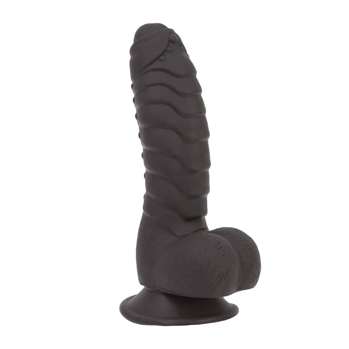 Pure Love® - Dildo de silicone fantaisie avec base d'aspiration – 7 po – noir image 2