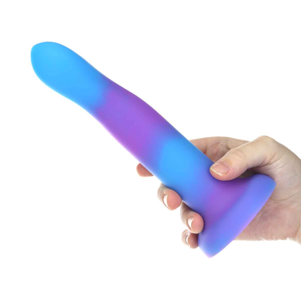 Rave par toxicomanie - 8" Glow in the Dark Dildo - Blue Purple image 1
