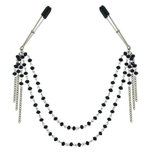 Sportsheets Sincerely Black Jewelled Tweezer Nipple Clips