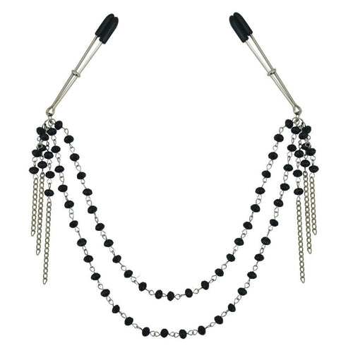 Feuilles de sport Cordialement noir Jewelled Tweezer Nipple clips image 0