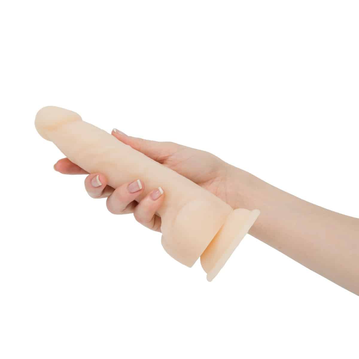 Dépendance nue Dildo rotatif et vibrant de 8" avec télécommande – Vanille image 3