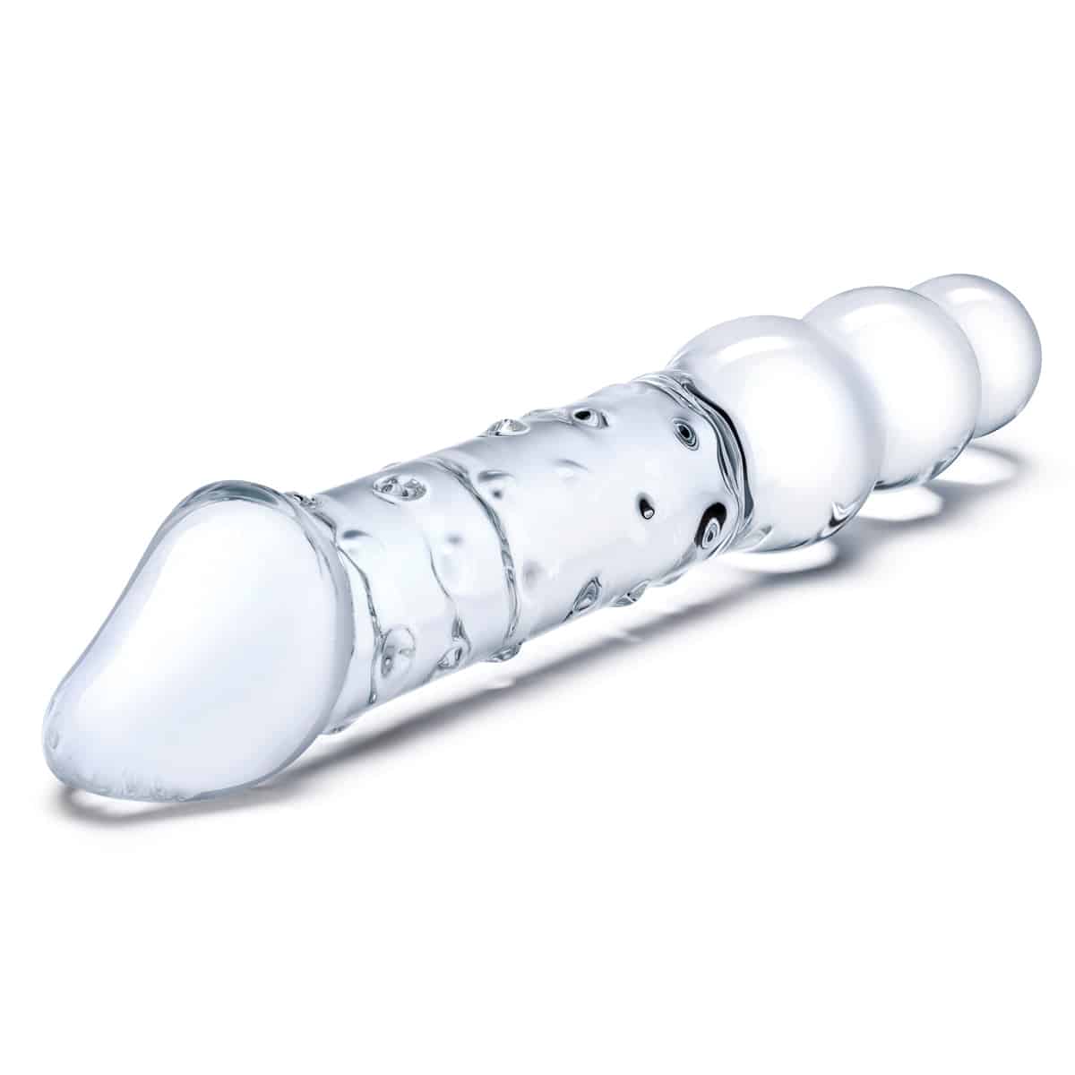 Gläs - Dildo en verre double extrémité avec perles anales image 3