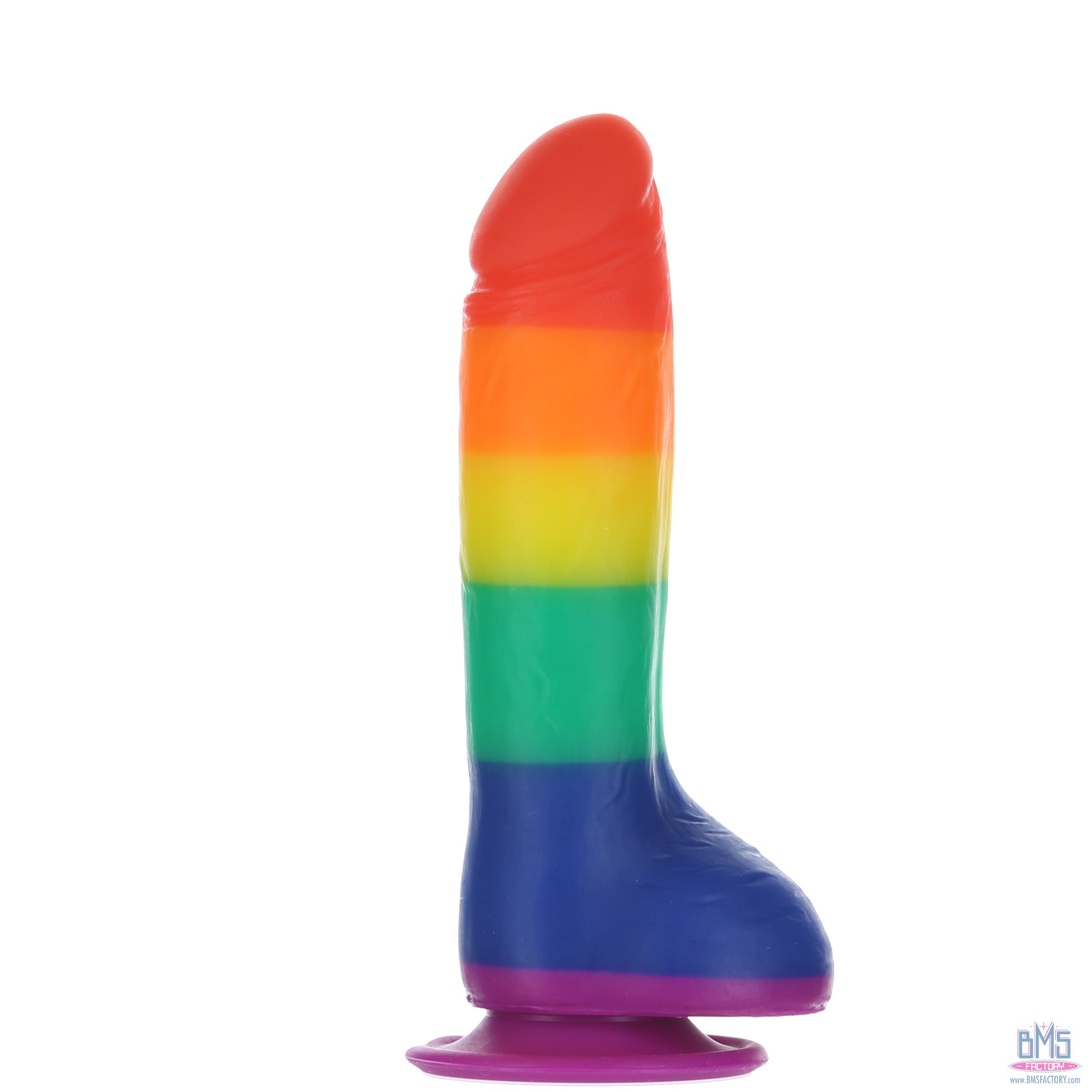Pure Love® - Dildo en silicone arc-en-ciel avec base d'aspiration – 8 po. image 5