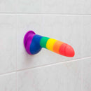 Pure Love® - Dildo en silicone arc-en-ciel avec base d'aspiration – 8 po. image 1