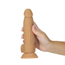Dépendance nue Dildo rotatif et vibrant de 8" avec télécommande – Caramel image 2