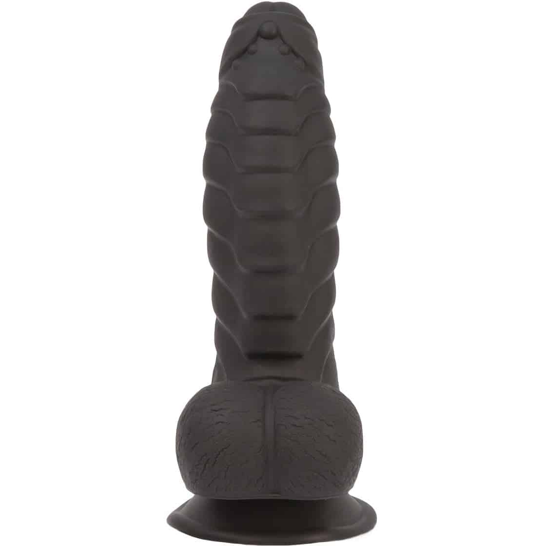 Pure Love® - Dildo de silicone fantaisie avec base d'aspiration – 7 po – noir image 1