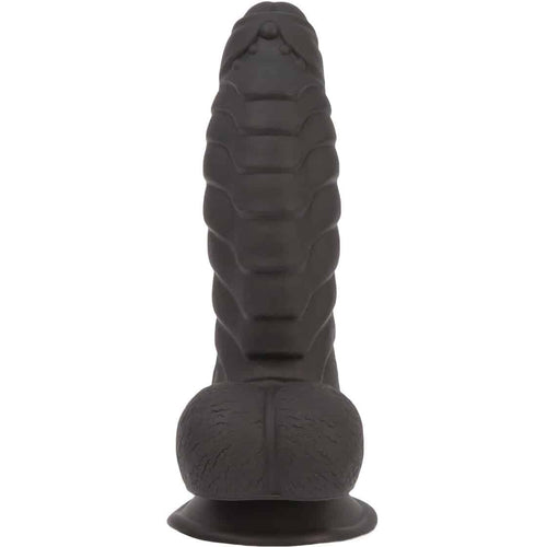 Pure Love® - Dildo de silicone fantaisie avec base d'aspiration – 7 po – noir image 1