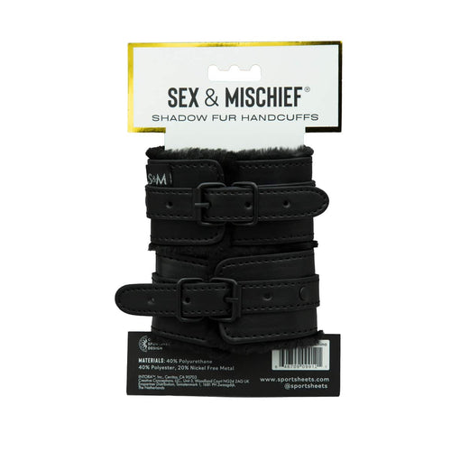 Feuilles de sport Sexe &amp; Détresse - Menottes en fourrure d'ombre - Noir image 1