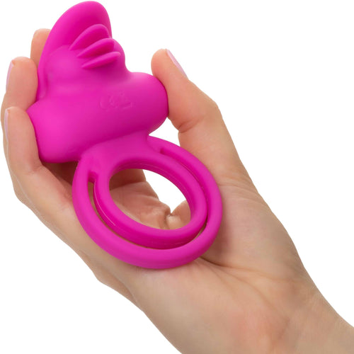 CalExotics® Dual Clit Flicker/Cock Ring – Rose image 2