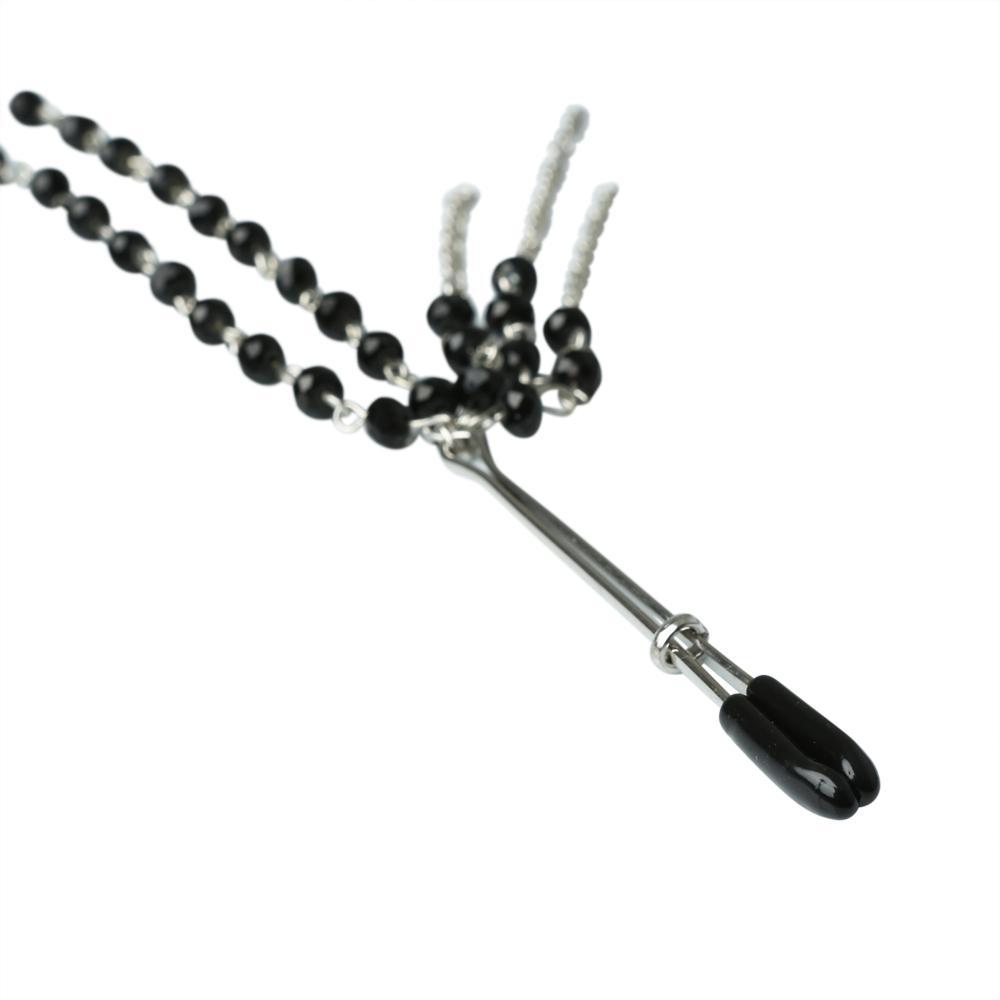 Feuilles de sport Cordialement noir Jewelled Tweezer Nipple clips image 2