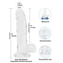 Cristal de toxicomanie – Dildo clair de 8" avec boules image 1