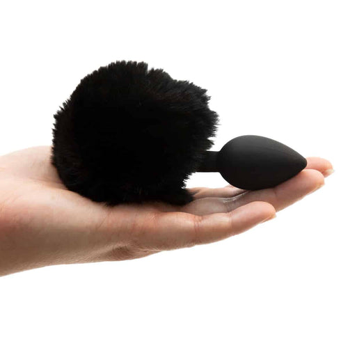 Pure Love® - Bunny moelleux Plug anal en silicone - Noir image 1