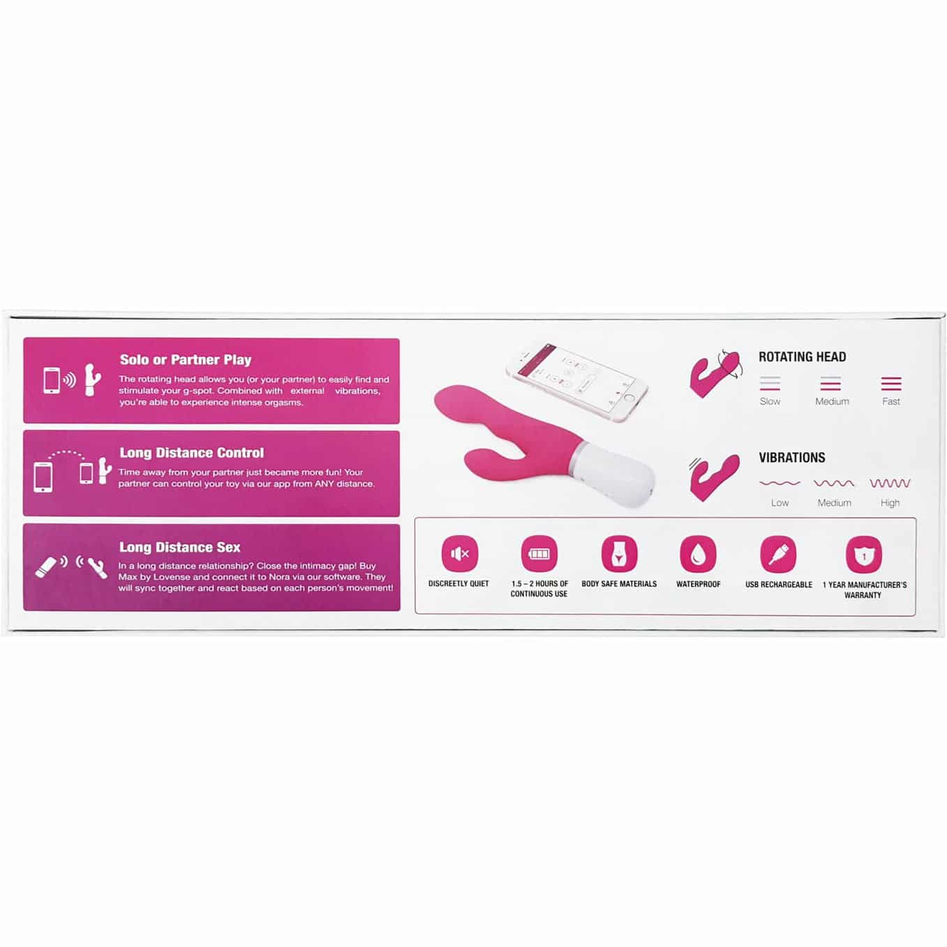 Lovense Nora – Vibrateur de lapin Bluetooth – Rose image 5