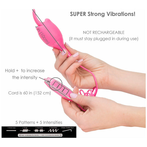 NMC Mains allumées - Vibrateur de langue volante - Rechargeable - Rose
