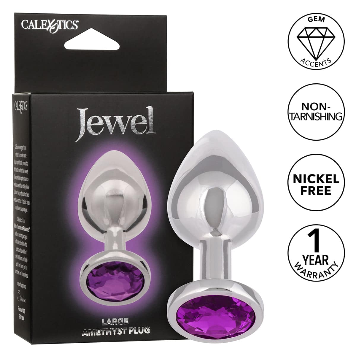CalExotics® Jewel Large Améthyste Plug- Améthyste image 0