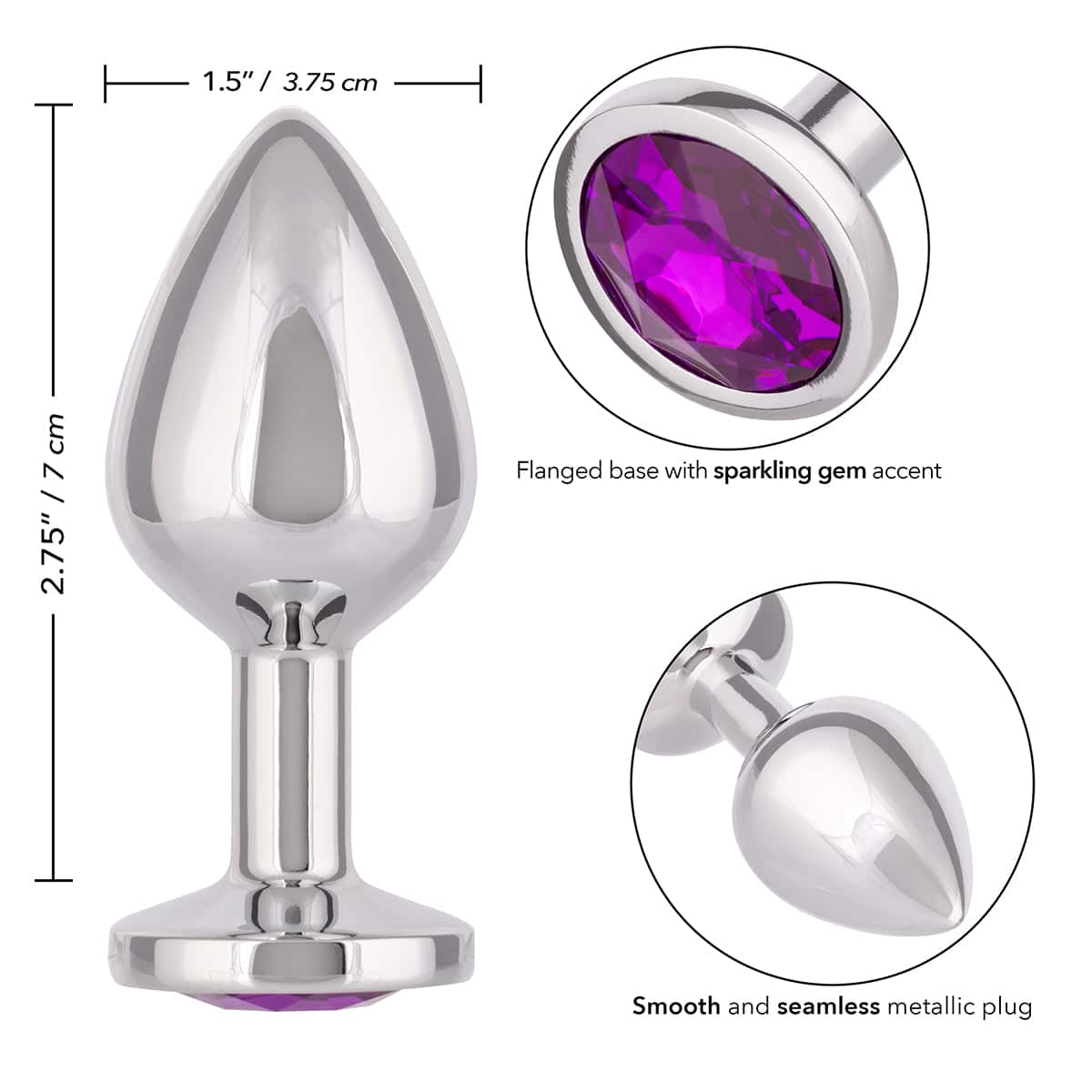 CalExotics® Jewel Large Améthyste Plug- Améthyste image 2