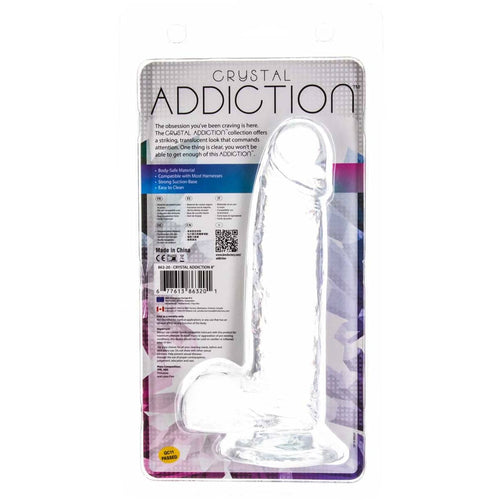 Cristal de toxicomanie – Dildo clair de 8" avec boules image 5