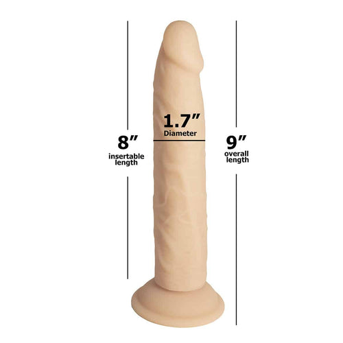 Dépendance nue – 9-- Silicone double densité Dildo bendable - Vanille image 2