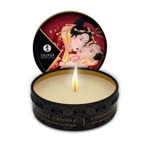 SHUNGA MINI CHANDELLE A MASSAGE FRAISE CHAMPAGNE image 0