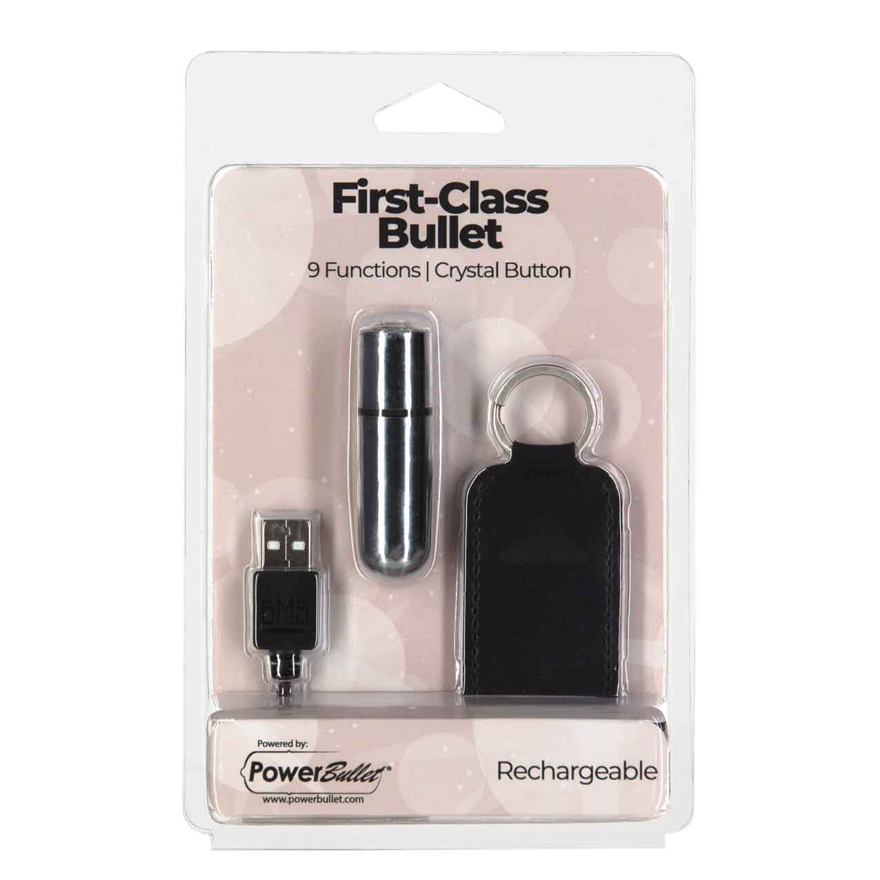 Bullet de première classe - Vibrateur de balle de 2,5" avec porte-clés - Argent