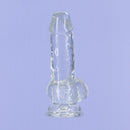Cristal de toxicomanie – Dildo transparent 6" avec boules image 3