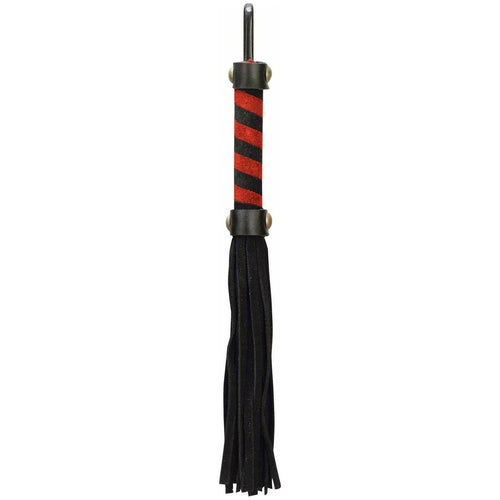 Petit fouet de punition - Noir avec poignée noire et rouge image 0