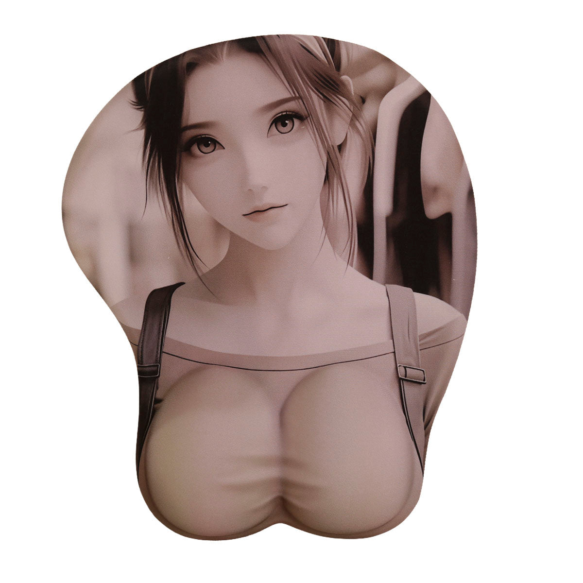 Anime Mouse Pad – Brunette avec Suspendeurs