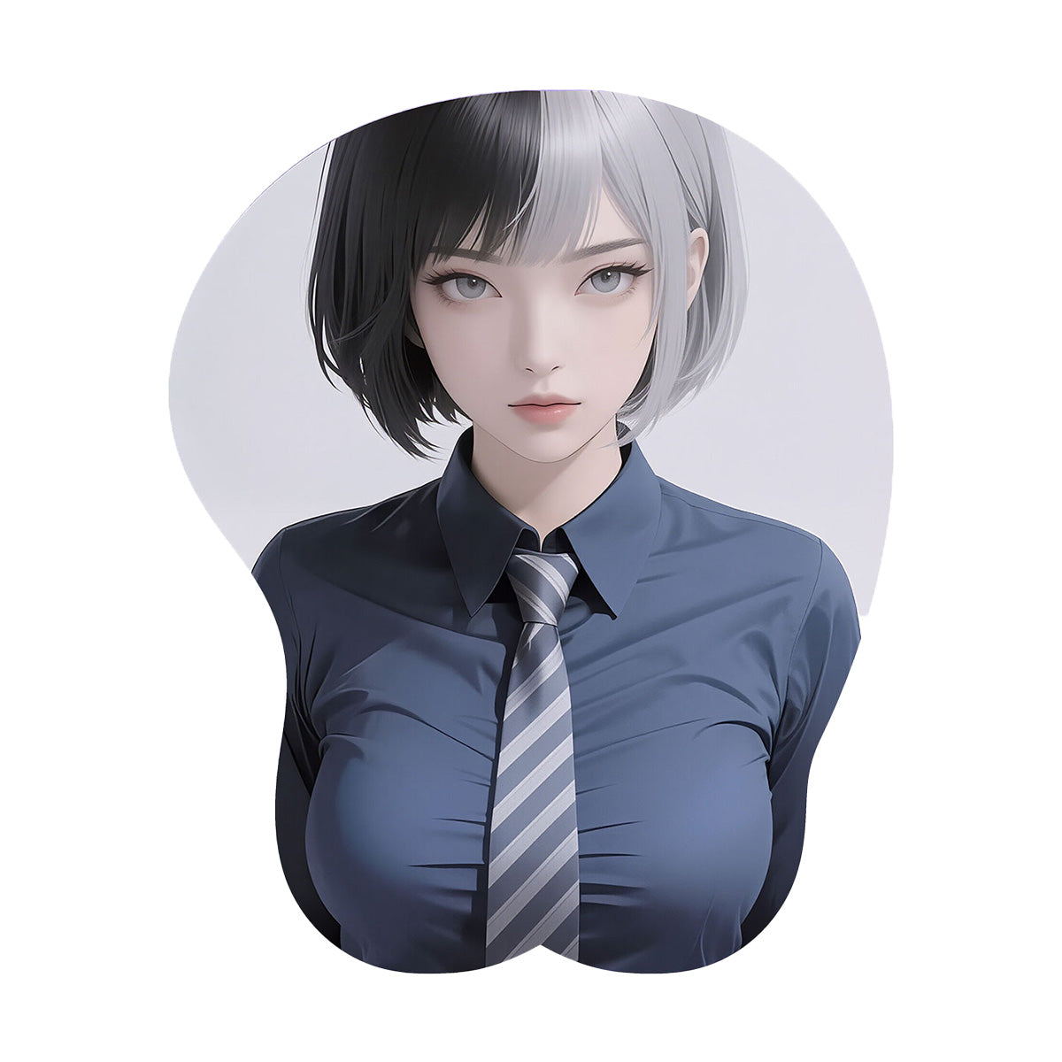 Chemise Anime Mouse – Chemise et cravate à cheveux de moitié Brunette