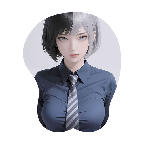 Chemise Anime Mouse – Chemise et cravate à cheveux de moitié Brunette