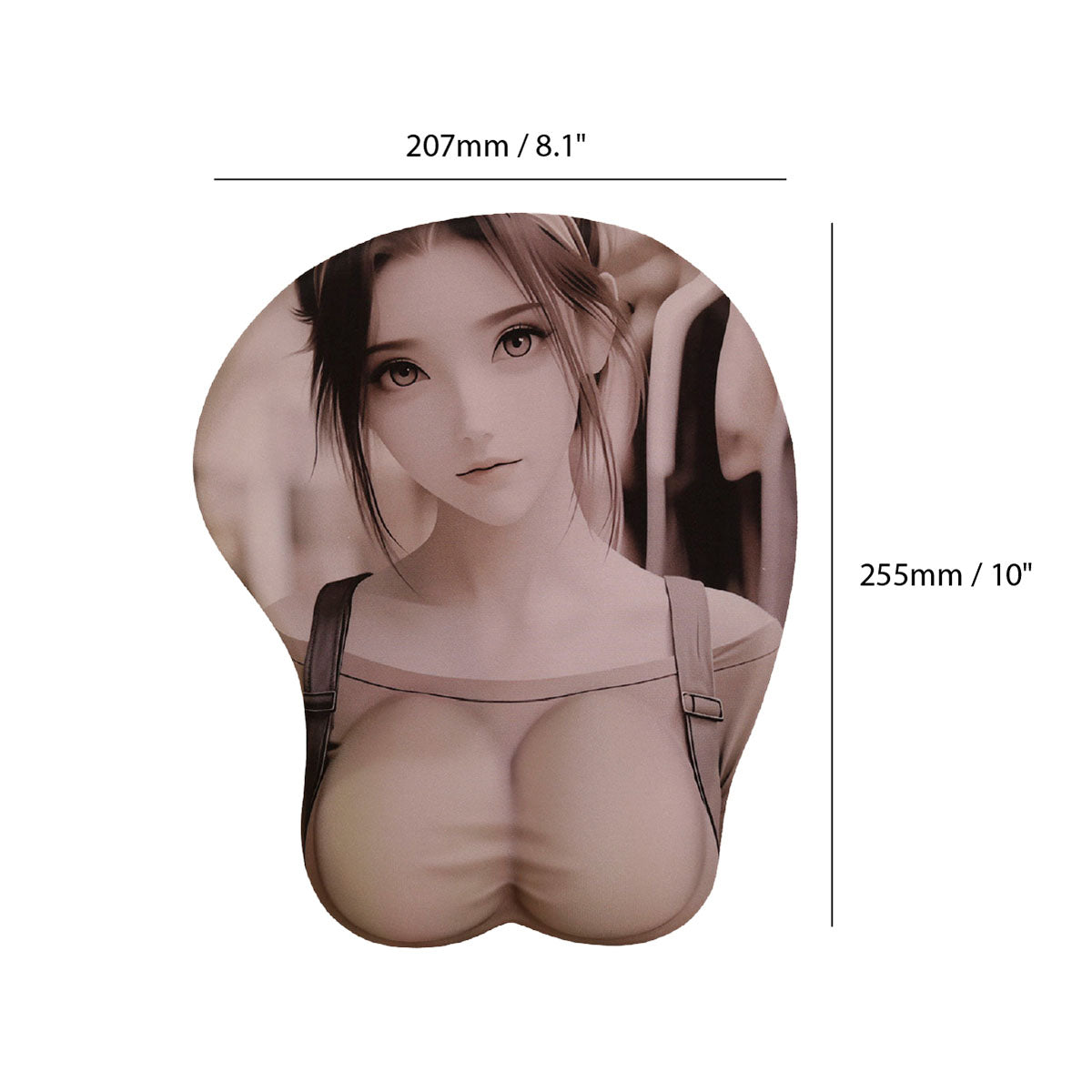 Anime Mouse Pad – Brunette avec Suspendeurs
