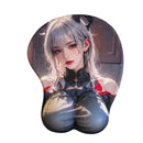 Anime Mouse Pad – Anime à cheveux gris fille avec top bleu