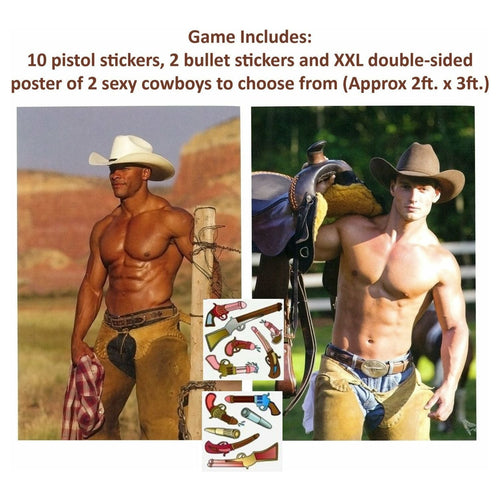 Petit génie épingle le pistol sur le jeu de cowboy