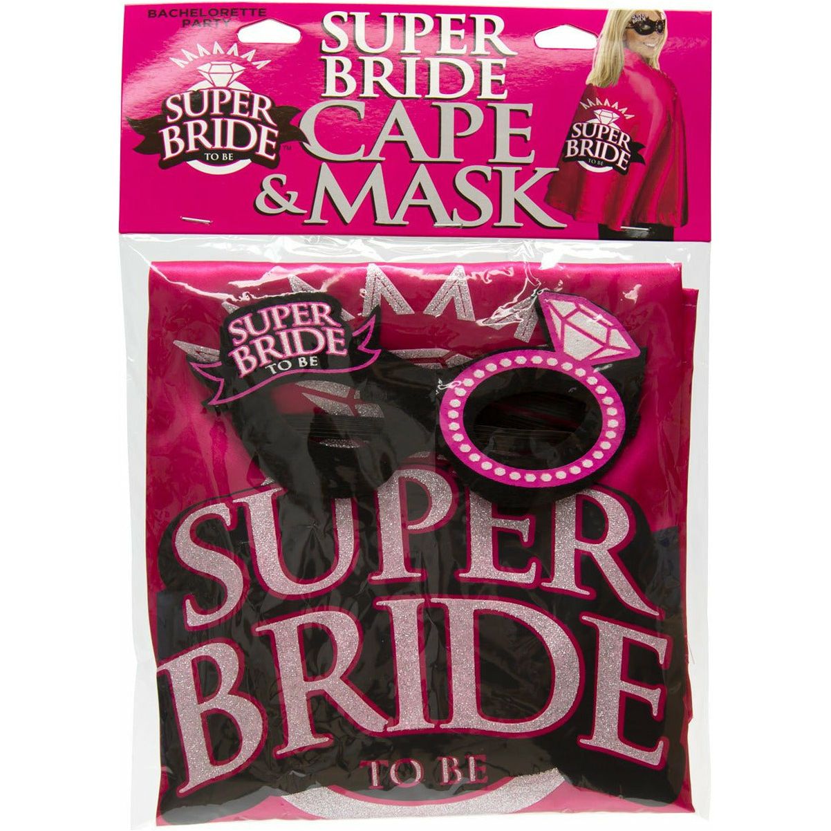 Super Bride Bachelorette Super Mariée - Ensemble Cape & Masque