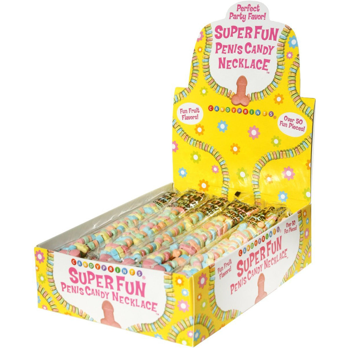 Impressions de bonbons Perles de pénis Collier en boîte