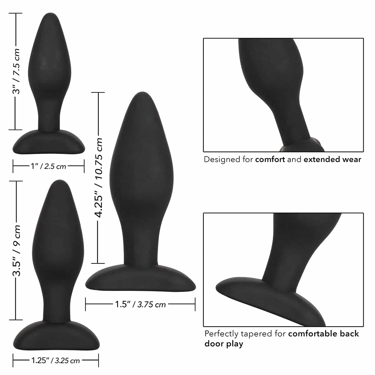 Exercice Anal en silicone CalExotics® Kit – Noir image 1