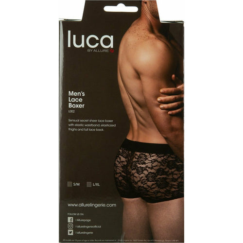 Luca By Allure – Boxer en dentelle pour hommes – Noir – L/XL image 0