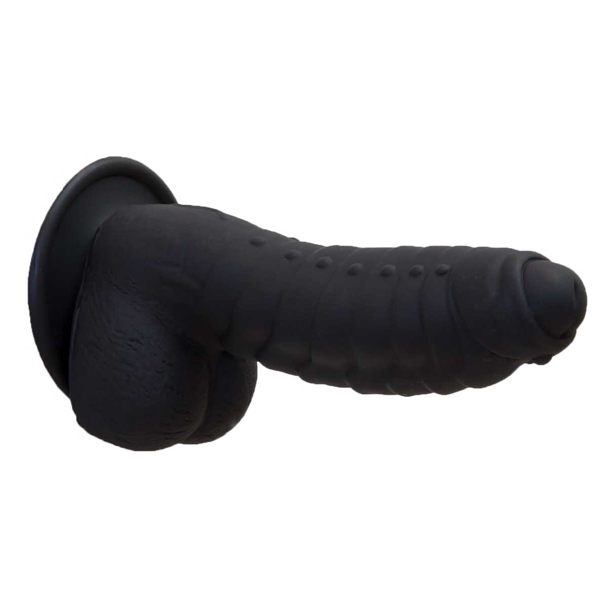 Pure Love® - Dildo de silicone fantaisie avec base d'aspiration – 7 po – noir image 3
