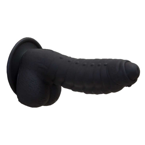Pure Love® - Dildo de silicone fantaisie avec base d'aspiration – 7 po – noir image 3
