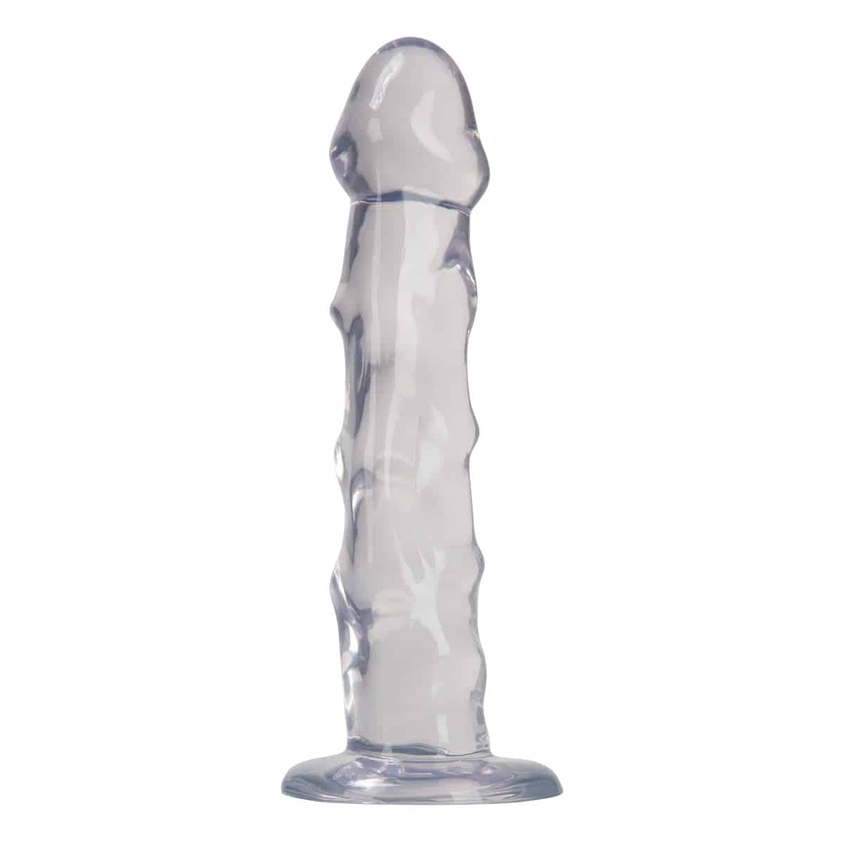 Pure Love® - Dildo with Ultra-Raised Ridges & Suction Cup - Clear - 7 In.