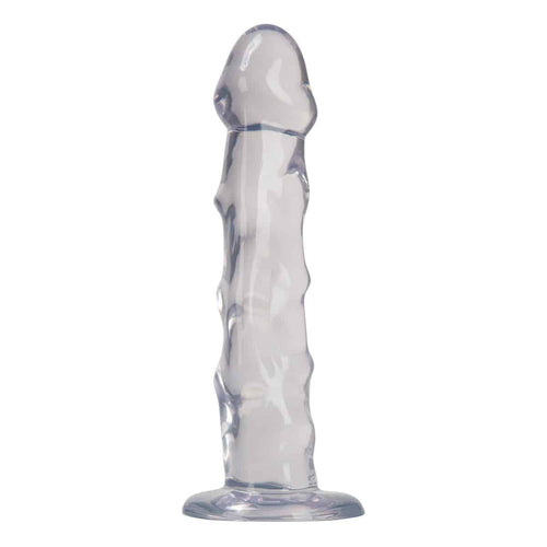Pure Love® - Dildo avec des crêtes ultra-éclairées et une coupe d'aspiration - transparent - 7 po. image 1
