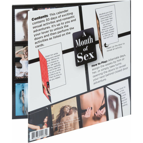 Un mois de sexe Calendrier des activités de 30 jours