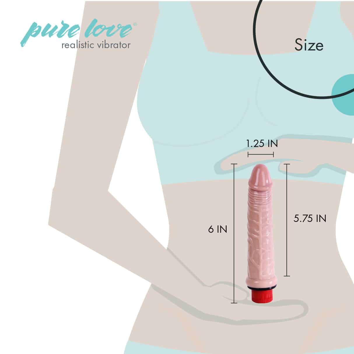 Pure Love® - Dildo vibrant réaliste - 6 po. image 5