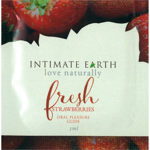 Glide de saveurs naturelles de la Terre intime - Fraises fraîches - 3 ml/ 1 oz