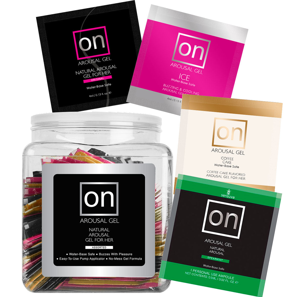 Sensuva ON pour son gel d'excitation - Foils et affichage - 100 pc - 0,13 oz