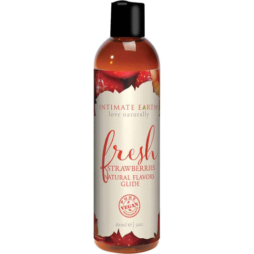 Glide de saveurs naturelles de la Terre intime - 60ml/2oz - Fraises fraîches image 0